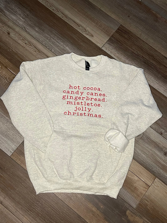 Christmas Words - Embroidered Crewneck