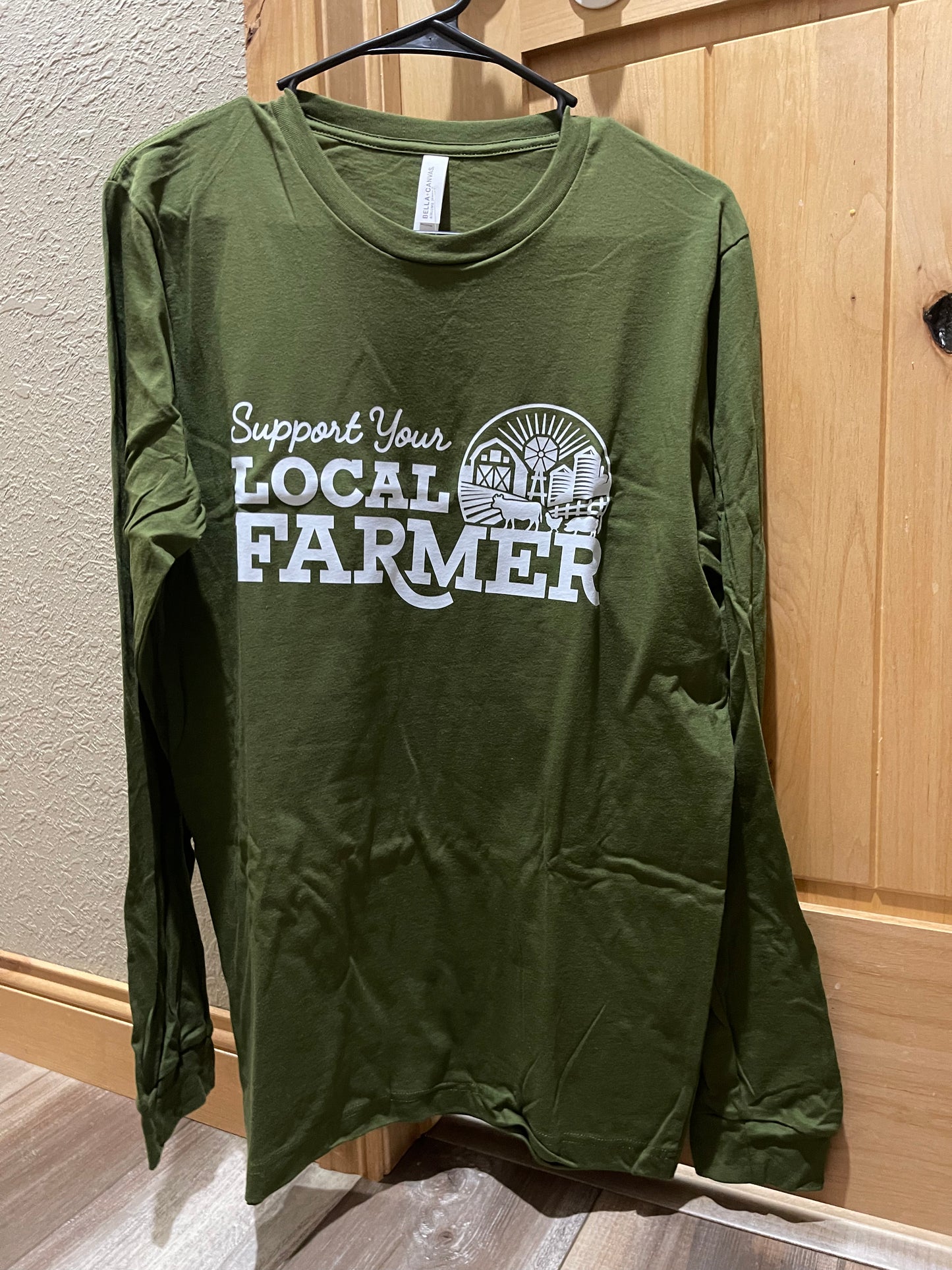 Support Your Local Farmer-Olive Bella Canvas Long Sleeve