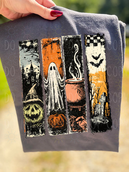 Vintage Halloween Panels - Tee