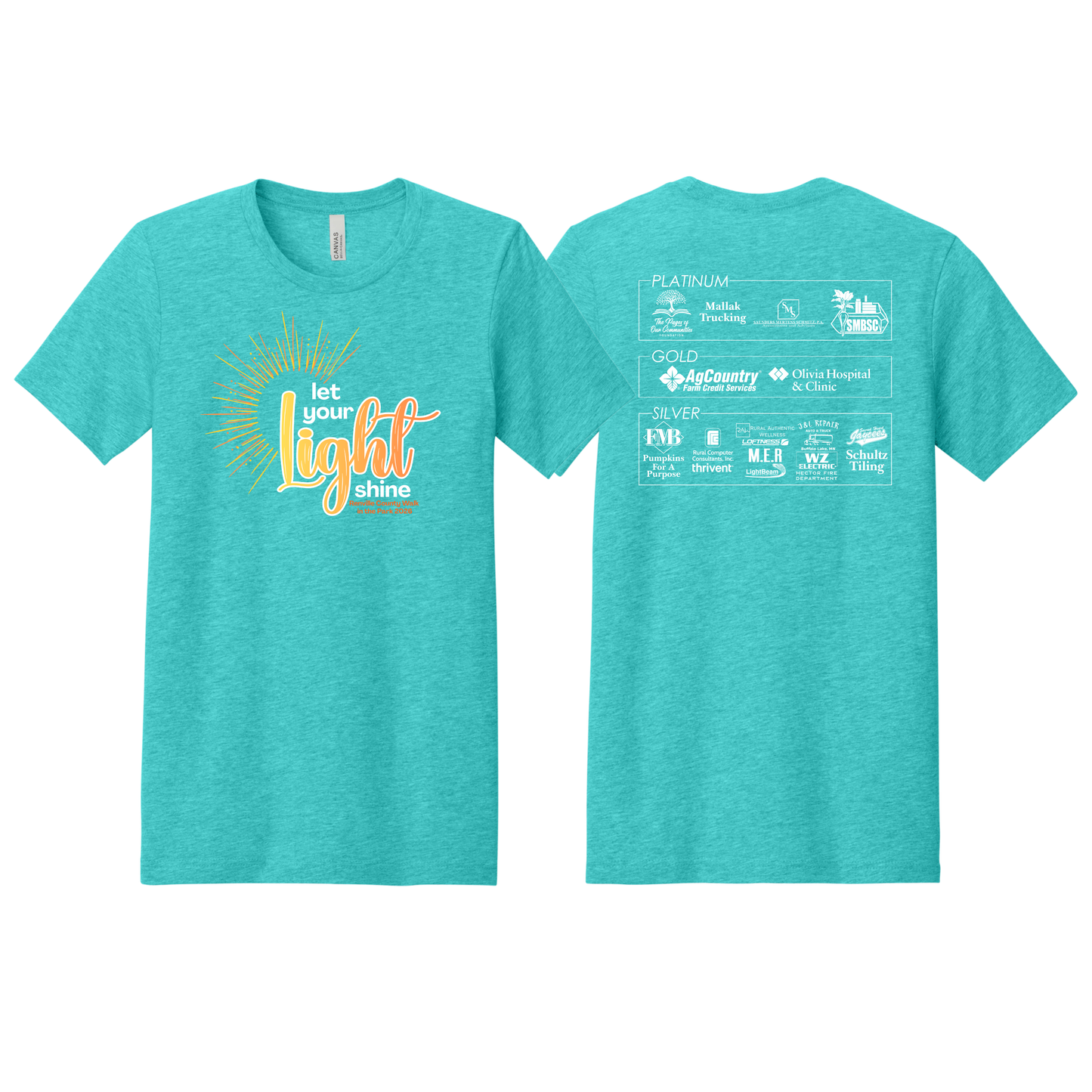 Let Your Light Shine T-shirt With Sponsors