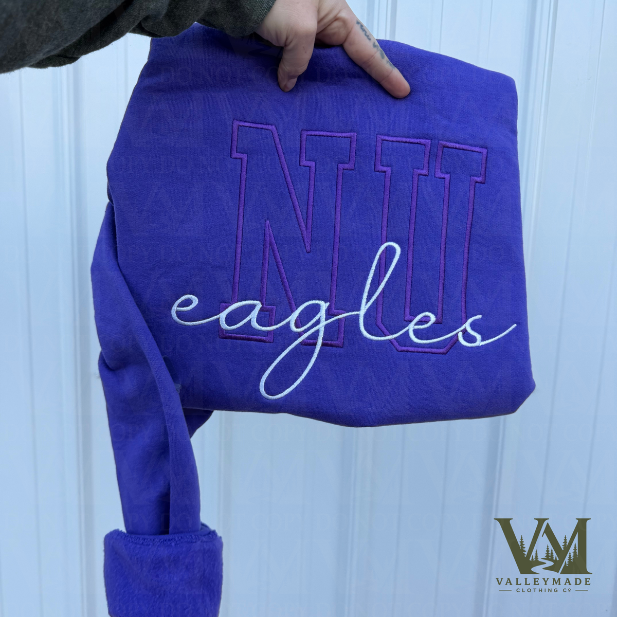 Embroidered School And Mascot Crewneck