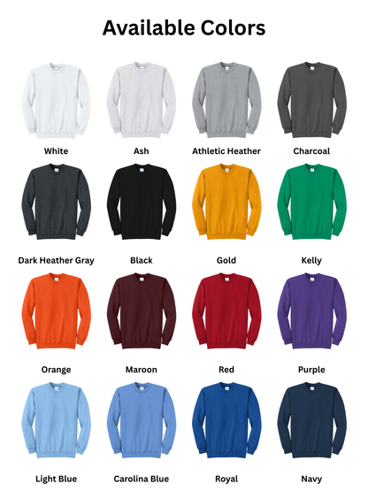 Embroidered School And Mascot Crewneck