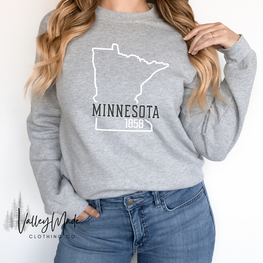 Minnesota 1858 Outline-Crewneck