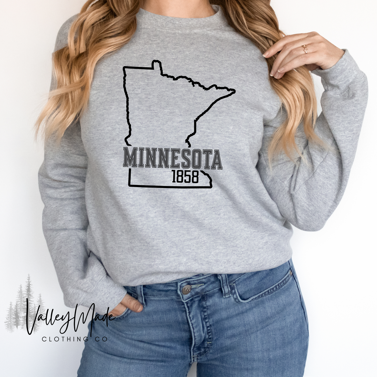 Minnesota 1858 Outline-Crewneck