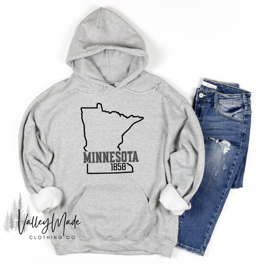 Minnesota 1858 Outline-Hoodie