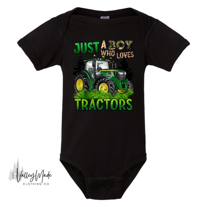 Just A Boy Who Loves Tractors-Bodysuit