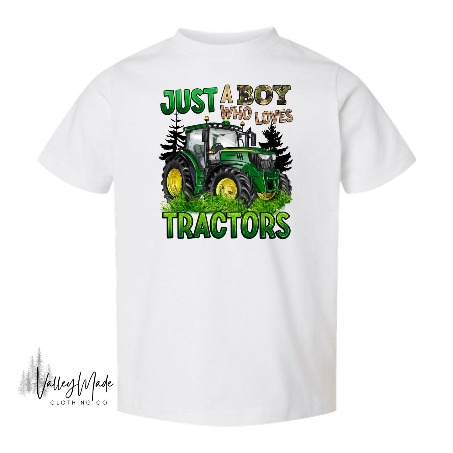 Just A Boy Who Loves Tractors-Tee (Toddler)