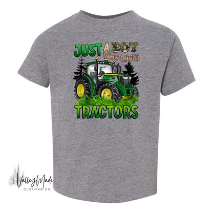 Just A Boy Who Loves Tractors-Tee (Toddler)