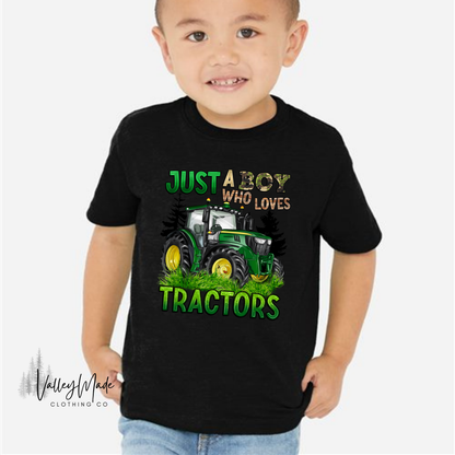 Just A Boy Who Loves Tractors-Tee (Toddler)