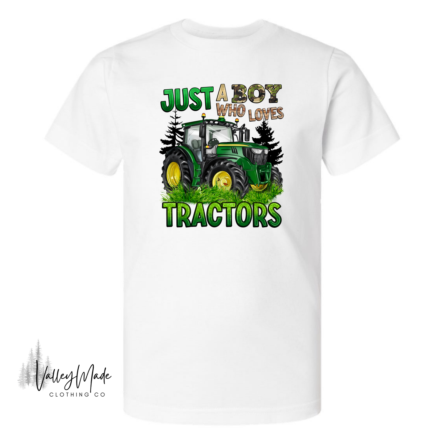 Just A Boy Who Loves Tractors-Tee (Youth)