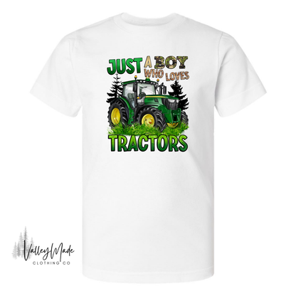 Just A Boy Who Loves Tractors-Tee (Youth)