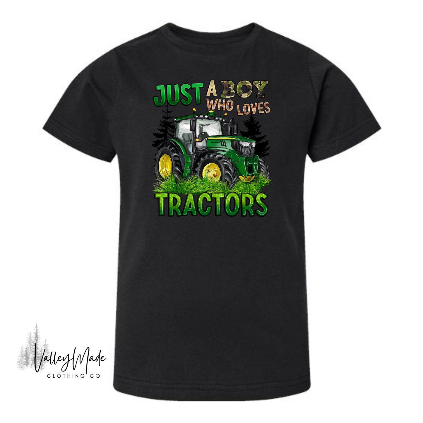 Just A Boy Who Loves Tractors-Tee (Youth)