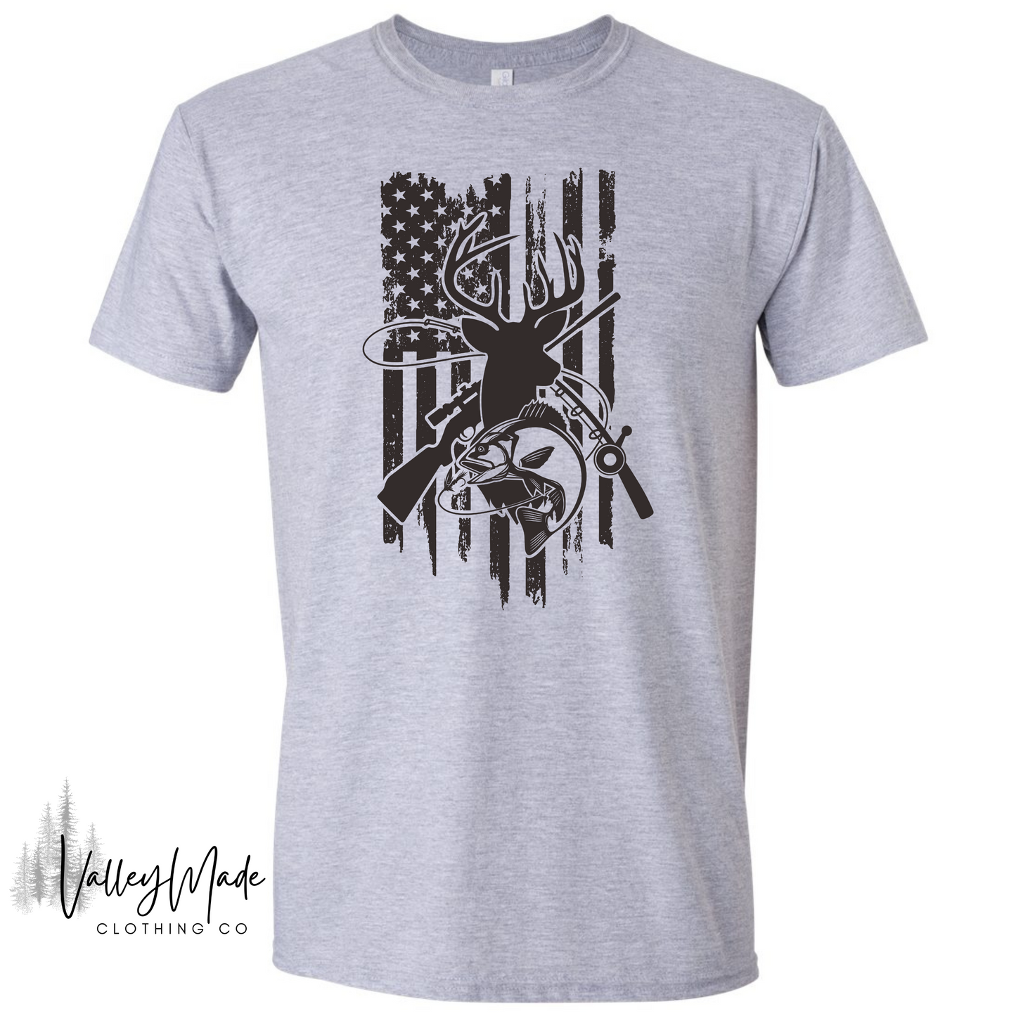 Fishing And Hunting Flag-Tee