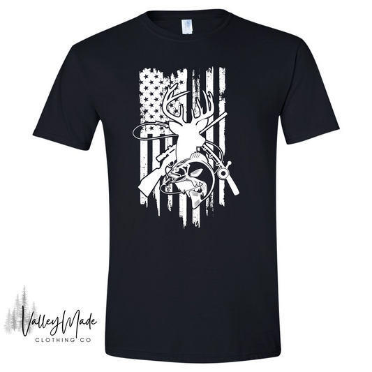 Fishing And Hunting Flag-Tee