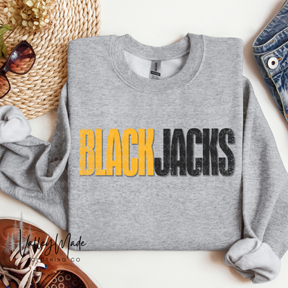 Distressed Blackjacks-Crewneck