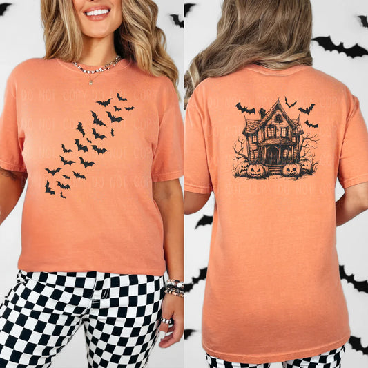 Bats And Haunted House - Tee