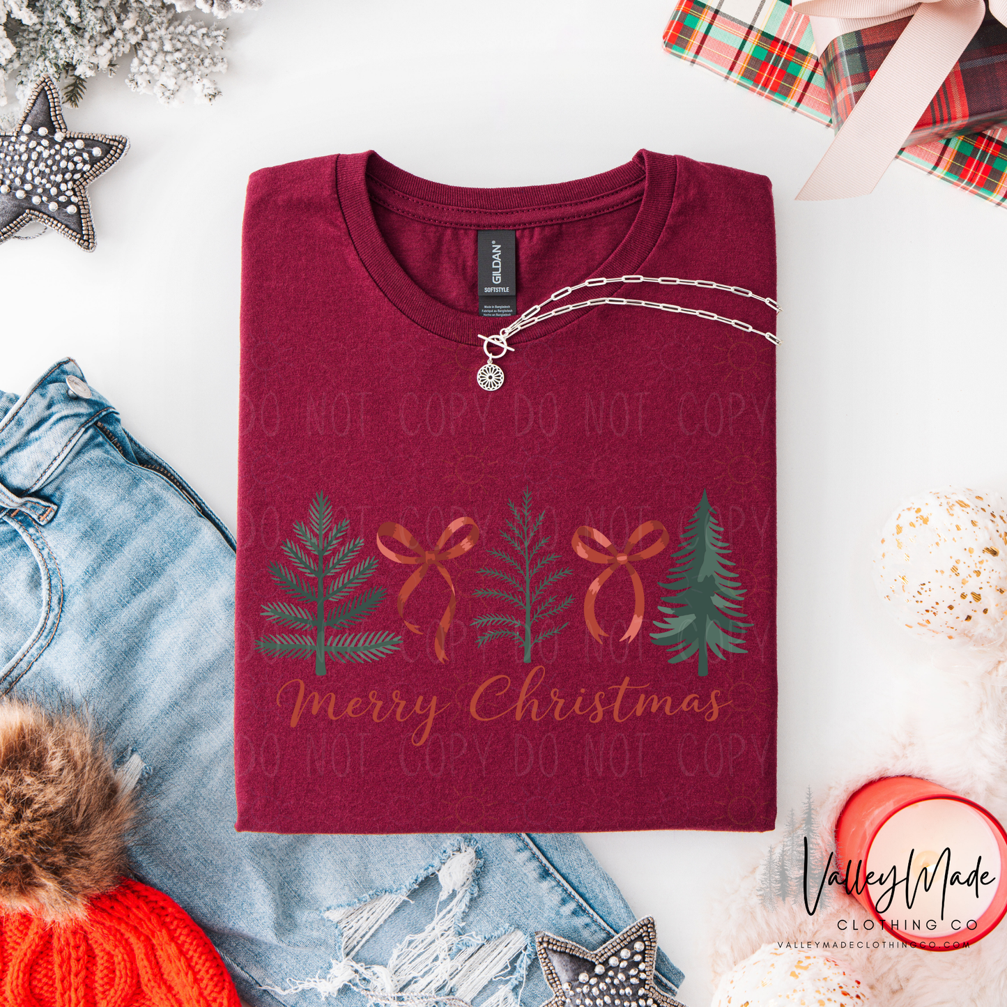 **BLACK FRIDAY $12 TEE** Merry Christmas Trees And Bows