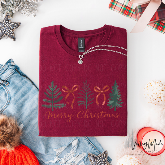 **BLACK FRIDAY $12 TEE** Merry Christmas Trees And Bows