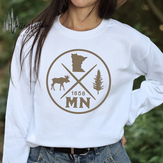 Moose Minnesota-Crewneck