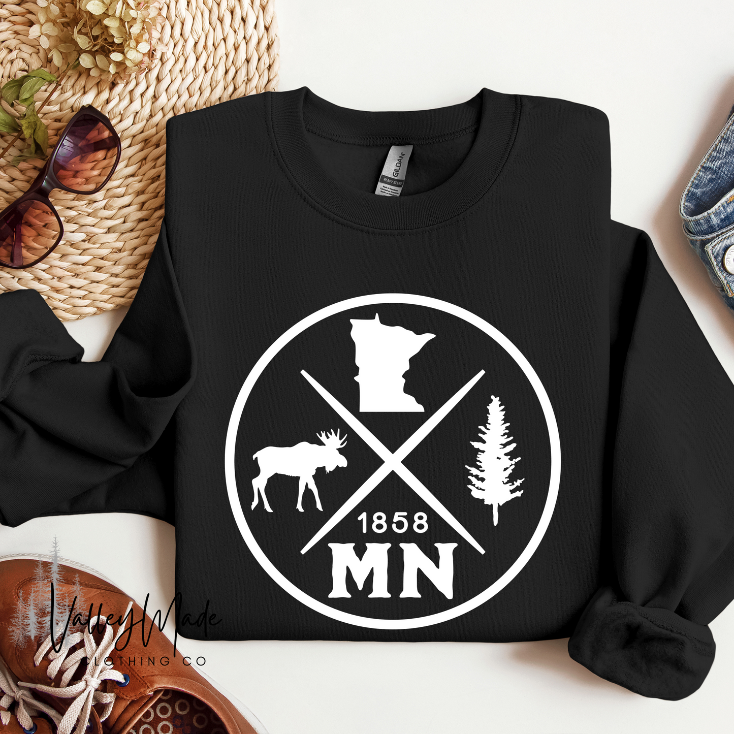 Moose Minnesota-Crewneck